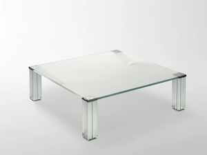 CRYPTÉE - Low square crystal coffee table _ Glas Italia